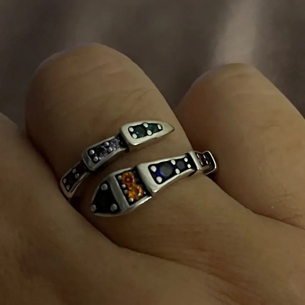 The Multi-Colored Serpent Ring in 925 silver